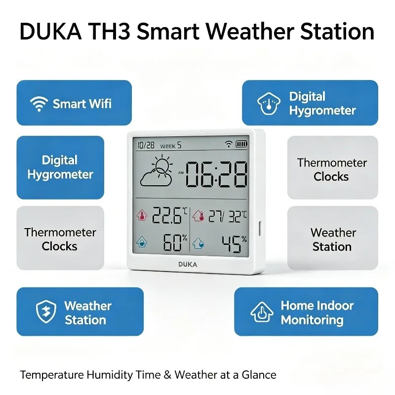 DUKA TH3 Wifi Smart Temperatur - Weather Station Indoor 评论和价格
