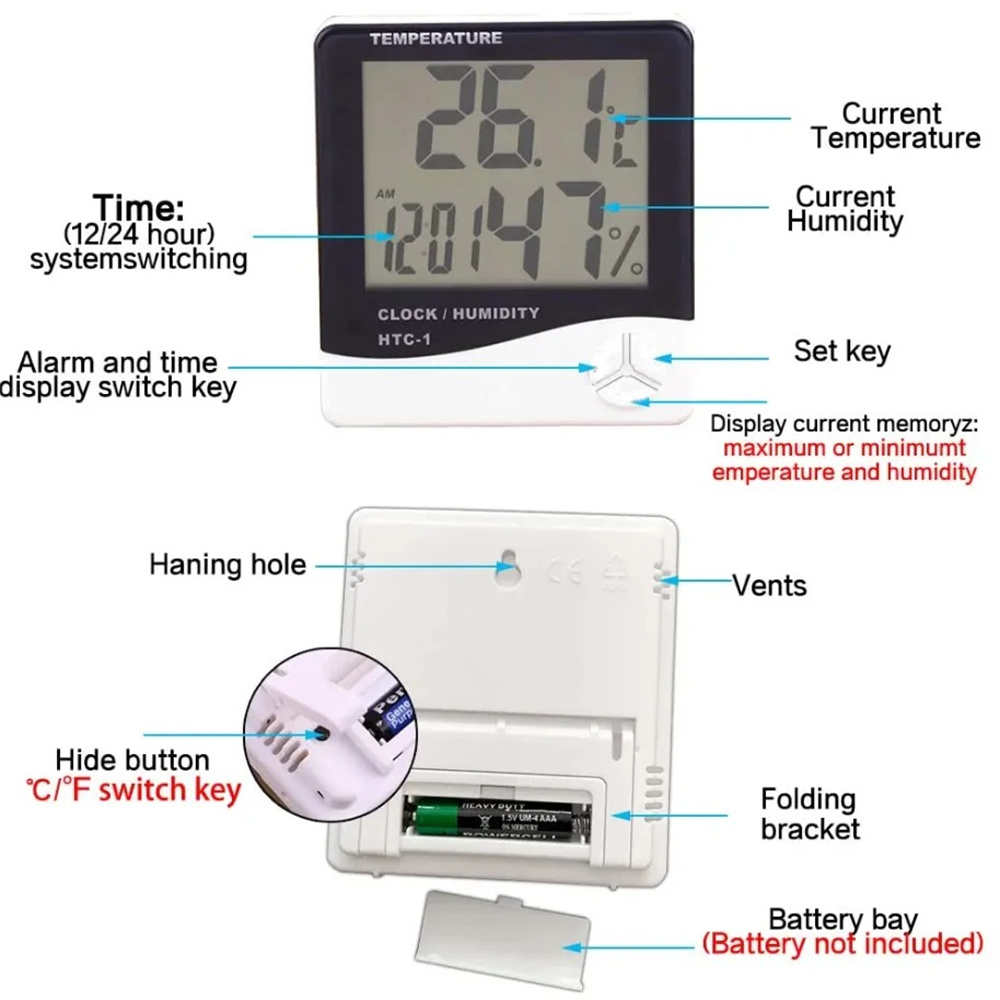 Multifunction LED Digital Ther - Weather Station Indoor 评论和价格